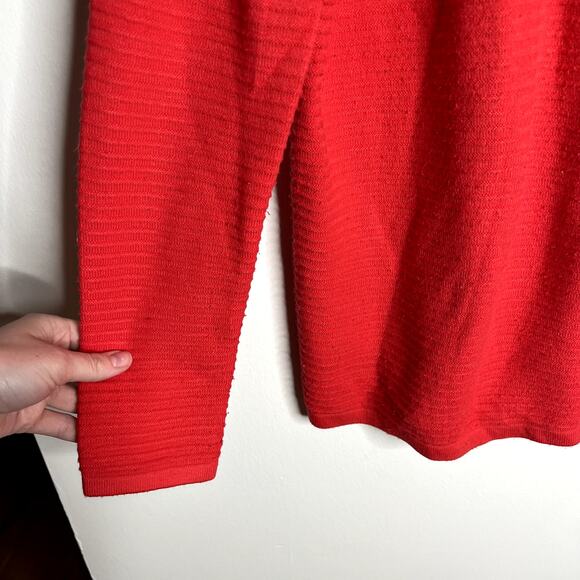 French Connection Red-Orange Ribbed Sweater - Picture 2 of 6